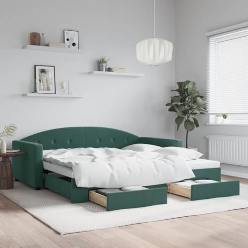 Juroupi Tagesbett Ausziehbar mit Schubladen Bett Mit Stauraum Tagesbett Bett Mit Schubladen Schubladenbett Dunkelgrün 100x200 cm Samt - 3197358 Juroupi Tagesbett Ausziehbar mit Schubladen Bett Mit Stauraum Tagesbett Bett Mit Schubladen Schubladenbett Dunkelgrün 100x200 cm Samt - 3197358 von Juroupi