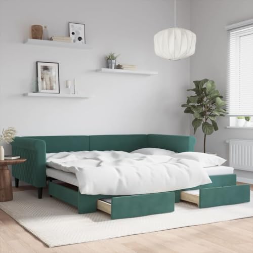 Juroupi Tagesbett Ausziehbar mit Schubladen Bett Mit Stauraum Tagesbett Bett Mit Schubladen Schubladenbett Dunkelgrün 100x200 cm Samt - 3197828 Juroupi Tagesbett Ausziehbar mit Schubladen Bett Mit Stauraum Tagesbett Bett Mit Schubladen Schubladenbett Dunkelgrün 100x200 cm Samt - 3197828 von Juroupi