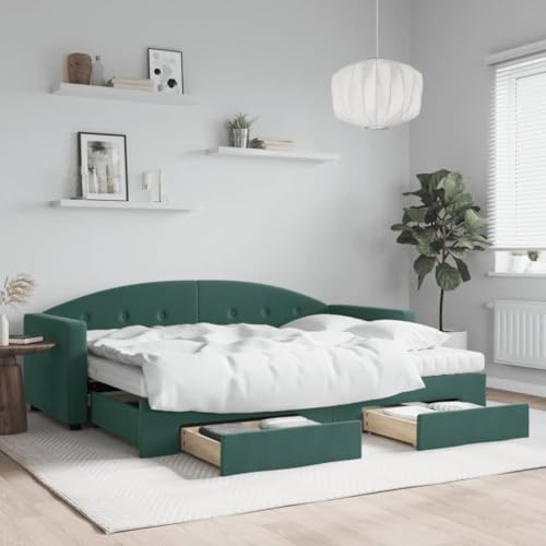 Juroupi Tagesbett Ausziehbar mit Schubladen Bett Mit Stauraum Tagesbett Bett Mit Schubladen Schubladenbett Dunkelgrün 80x200 cm Samt - 3197368 Juroupi Tagesbett Ausziehbar mit Schubladen Bett Mit Stauraum Tagesbett Bett Mit Schubladen Schubladenbett Dunkelgrün 80x200 cm Samt - 3197368 von Juroupi