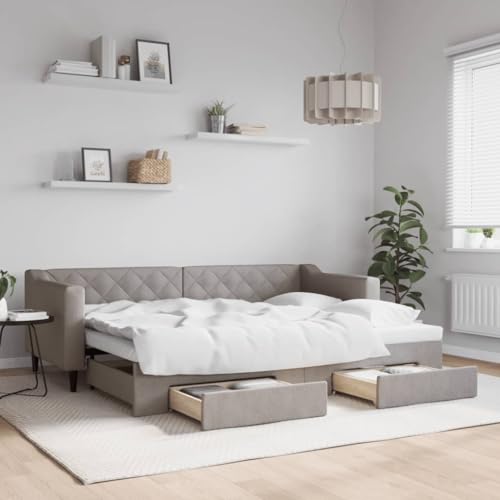 Juroupi Tagesbett Ausziehbar mit Schubladen Bett Mit Stauraum Tagesbett Bett Mit Schubladen Schubladenbett Taupe 80x200 cm Stoff - 3197460 Juroupi Tagesbett Ausziehbar mit Schubladen Bett Mit Stauraum Tagesbett Bett Mit Schubladen Schubladenbett Taupe 80x200 cm Stoff - 3197460 von Juroupi