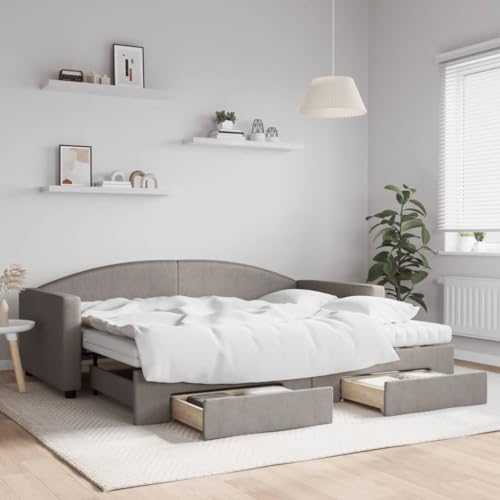 Juroupi Tagesbett Ausziehbar mit Schubladen Bett Mit Stauraum Tagesbett Bett Mit Schubladen Schubladenbett Taupe 90x200 cm Stoff - 3197245 Juroupi Tagesbett Ausziehbar mit Schubladen Bett Mit Stauraum Tagesbett Bett Mit Schubladen Schubladenbett Taupe 90x200 cm Stoff - 3197245 von Juroupi