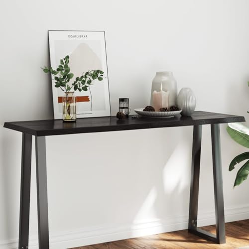 Juroupi Tischplatte Schreibtischplatte Table Top Gartentischplatte Tischplatte 140x50x(2-4) cm Massivholz Behandelt Baumkante von Juroupi