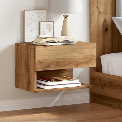 Juroupi Wand-Nachttische 2 STK. Nachttisch HäNgend Bedside Table Sideboard HäNgend Wandtisch Nachttisch Artisan-Eiche von Juroupi
