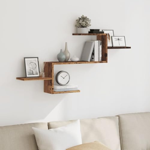 Juroupi Wandregal Regal Wand Wall Shelf Schwebendes Regal Wandregale KüChenregal Wand Altholz-Optik 104x15x49 cm Holzwerkstoff Juroupi Wandregal Regal Wand Wall Shelf Schwebendes Regal Wandregale KüChenregal Wand Altholz-Optik 104x15x49 cm Holzwerkstoff von Juroupi