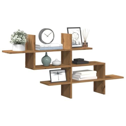Juroupi Wandregal Regal Wand Wall Shelf Schwebendes Regal Wandregale KüChenregal Wand Artisan-Eiche 124,5x18x60,5 cm Holzwerkstoff von Juroupi
