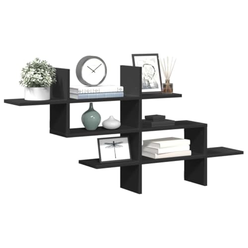 Juroupi Wandregal Regal Wand Wall Shelf Schwebendes Regal Wandregale KüChenregal Wand Schwarz 124,5x18x60,5 cm Holzwerkstoff Juroupi Wandregal Regal Wand Wall Shelf Schwebendes Regal Wandregale KüChenregal Wand Schwarz 124,5x18x60,5 cm Holzwerkstoff von Juroupi