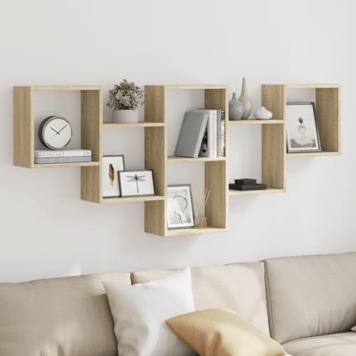 Juroupi Wandregal Regal Wand Wall Shelf Schwebendes Regal Wandregale KüChenregal Wand Sonoma-Eiche 159x18x66 cm Holzwerkstoff von Juroupi