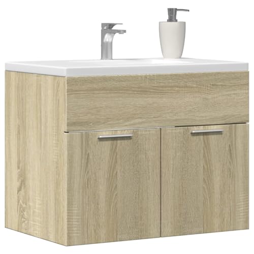 Juroupi Waschbeckenunterschrank Badunterschrank Badezimmerunterschrank Waschbeckenschrank Sonoma-Eiche 60x38,5x46cm Holzwerkstoff Juroupi Waschbeckenunterschrank Badunterschrank Badezimmerunterschrank Waschbeckenschrank Sonoma-Eiche 60x38,5x46cm Holzwerkstoff von Juroupi