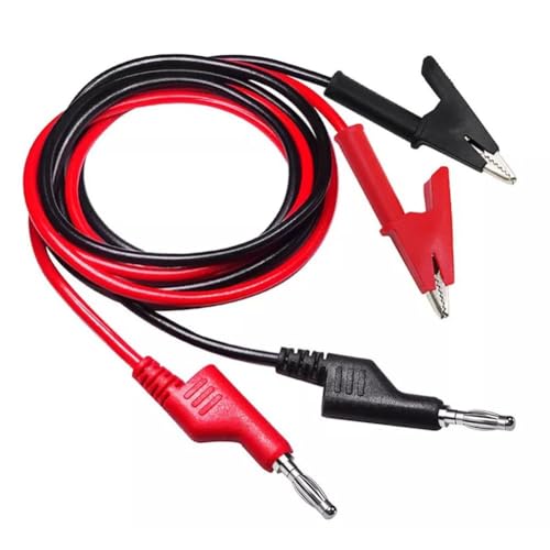 2 Stück 4mm Bananen Stecker auf Krokodil Klemme 15A stapelbar Bananenstecker zu Krokodil Krokodilklemmen flexible Kabel für Multimeter elektrische Prüfung von Jurtmy