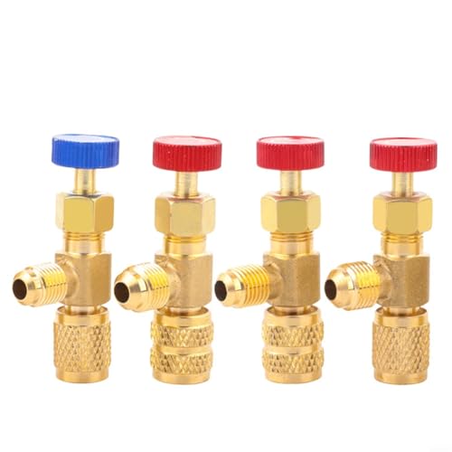 4-teiliges Sicherheitsventil für Klimaanlagen für R22 R32 R410, Messing 1/2 1/4 5/16 Zoll Schnellanschluss für LKW und gewerbliche HVAC-Systeme, Kältemittel Ventil Adapter 4-teiliges Sicherheitsventil für Klimaanlagen für R22 R32 R410, Messing 1/2 1/4 5/16 Zoll Schnellanschluss für LKW und gewerbliche HVAC-Systeme, Kältemittel Ventil Adapter von Jurtmy