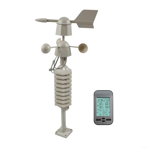 Digitaler Kabelloser Wettermesser 433MHz Wetterstation mit Anemometer Thermometer Hygrometer für Innen und Außen Windrichtungsanzeige Taupunkt Alarm Digitaler Kabelloser Wettermesser 433MHz Wetterstation mit Anemometer Thermometer Hygrometer für Innen und Außen Windrichtungsanzeige Taupunkt Alarm von Jurtmy