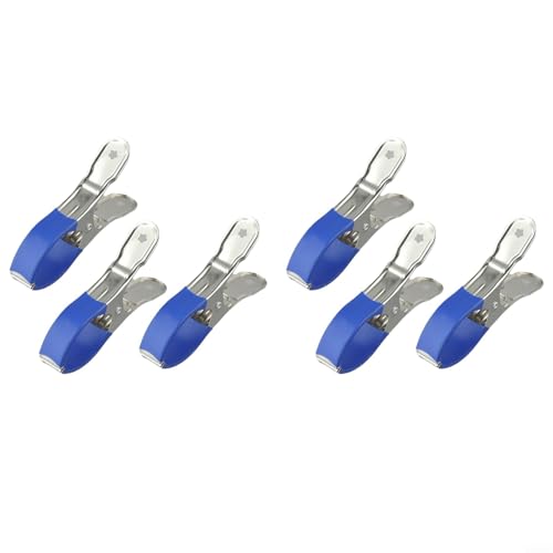Edelstahl-Poolabdeckungs-Clips, 6 Stück/30 Stück für effektive Wetterbeständigkeit (6 Stück blau) von Jurtmy