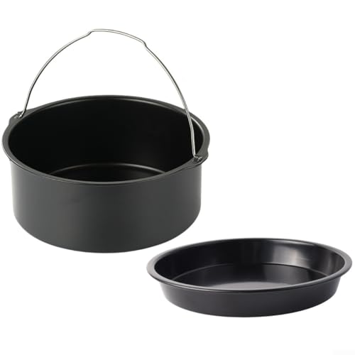 Elevate Your Air Frying 2-teiliges Antihaft-Zubehör-Set zum Backen und Pizzamachen (17,8 cm) von Jurtmy