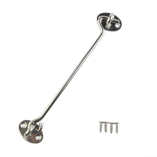 Gartentor Haken und Öse Verriegelung in Edelstahl stabile leise Halterung für Schuppen und Gewächshäuser (20,3 cm) von Jurtmy