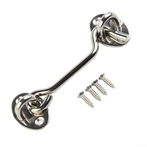Gartentor Haken und Öse Verriegelung in Edelstahl stabile leise Halterung für Schuppen und Gewächshäuser (25,4 cm) von Jurtmy