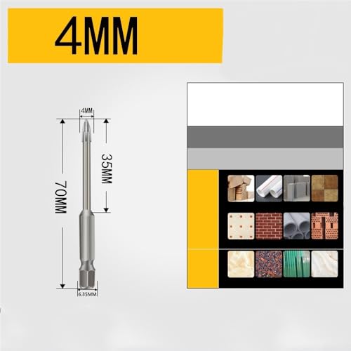Hartmetallbohrer für Elektrowerkzeuge, geeignet zum Bohren von harten Materialien wie Glas, Fliesen und Marmor mit stabiler und präziser Leistung (4 mm) von Jurtmy