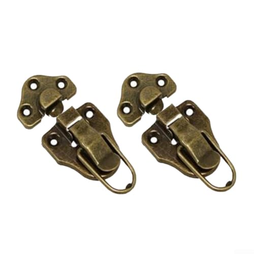 Knebelverschluss aus Eisen im antiken Entenschnabel-Stil für Gitarrenkoffer mit Schrauben, geeignet für Werkzeugkästen, Schmuckkästen und Retro-Holzkisten (Bronze) von Jurtmy