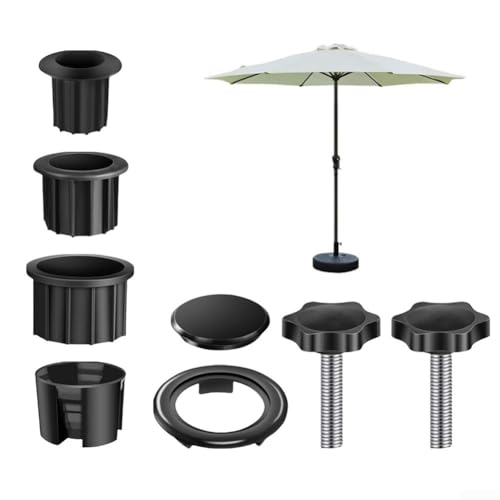 Komplettes Sonnenschirmhalter-Set mit Rohrhülsen und Befestigungsschrauben von Jurtmy