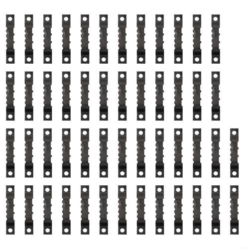 Sägezahnrahmen zum Aufhängen, strapazierfähig, Set mit 50 Kleiderbügeln plus 100 Schrauben zur Unterstützung Ihrer Kunstdisplays (schwarz) von Jurtmy