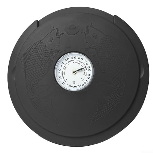 Schalllochabdeckung mit Luftbefeuchter und Hygrometer für Akustikgitarren Halten Sie Ihre Gitarre sicher (schwarz) von Jurtmy