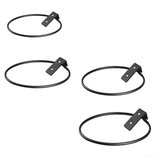 Wandmontierter Blumentopfhalter für Ring Metall Pflanzenhalter mit innovativem Faltdesign und robuster Gewichtskapazität für Haus und Garten Dekor (4 Zoll) von Jurtmy