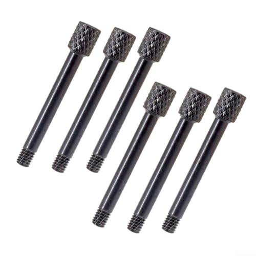 Zuverlässige Einrichtung mit diesem 6-teiligen Set Tremolo-Brückensattel-Saitenschrauben aus Messing für Ihre Gitarrenbedürfnisse (schwarz) von Jurtmy