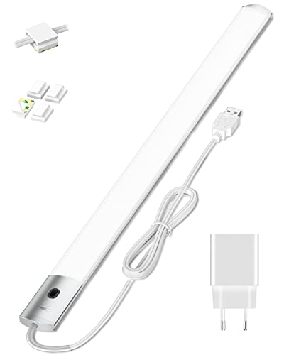 Unterbauleuchte küche LED Dimmbar, 40CM Schrankbeleuchtung Mit Hand-Sweep Sensor, 3 Farbmodi Unterschrank Beleuchtung küche 2700/4000/6500K, LED leiste Nachtlicht für Werkbank,Kleiderschran (1) von JusLaco