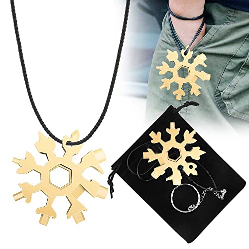 Schneeflocke Multi-Tool,Jusduit 18-in-1 Schneeflocken MultiTool Edelstahl Schneeflocken Multifunktionswerkzeug,Geschenke für Männer,Tragbares Edelstahl-Multifunktionswerkzeug für Outdoor-Abent von Jusduit