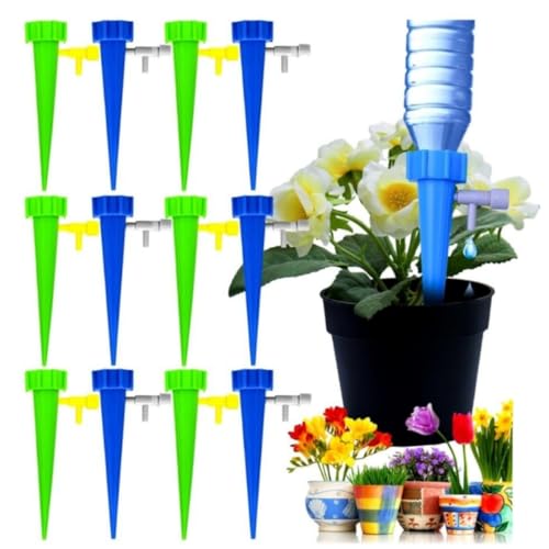 Jushion Automatisch Bewässerung Set, 12 Stück Einstellbar Bewässerungssystem Garten zur Pflanzen und Blumen Bewässerung Zimmerpflanze Bewässerung Ideal als Urlaubsbewässerungssystem von Jushion