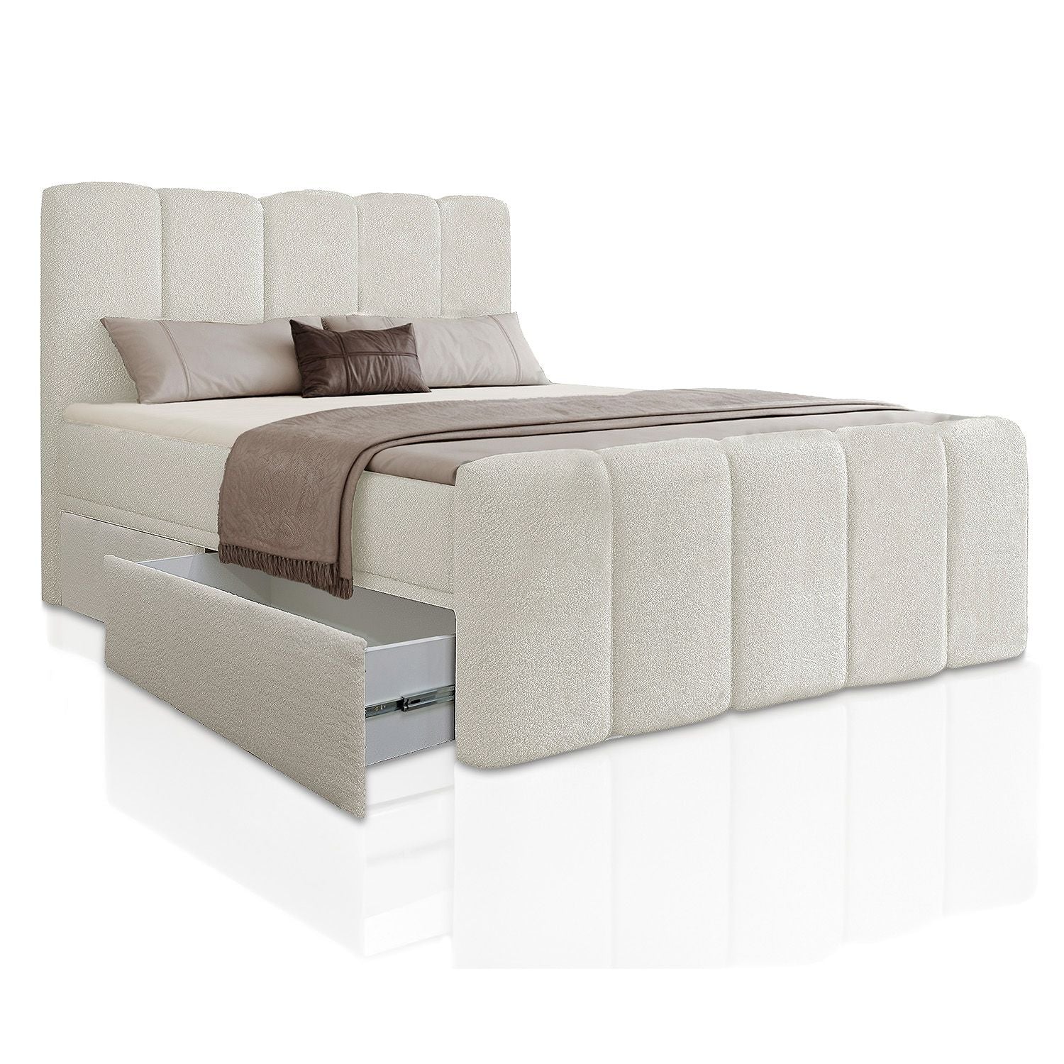 Boxspringbett Manitoba - Bouclé-Stoff von Juskys