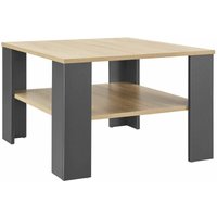 Couchtisch mit Ablage 60x60x40 cm - Holz, pflegeleicht, robust - Moderner Beistelltisch für Zeitschriften & Fernbedienung - Grau / Holzoptik - Juskys von Juskys