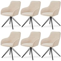 Drehstuhl Clyde 6er Set mit Armlehne - Stoff Bezug - Esszimmerstuhl modern - Polsterstuhl Esszimmer - 120 kg belastbar - Stuhl Samt Beige - Juskys Drehstuhl Clyde 6er Set mit Armlehne - Stoff Bezug - Esszimmerstuhl modern - Polsterstuhl Esszimmer - 120 kg belastbar - Stuhl Samt Beige - Juskys von Juskys
