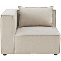 Ecksofa Links Domas - modulares Sofa in Stoff Beige - Wohnzimmer Couch mit Armlehne & Kissen - Modulsofa 130 kg belastbar - Wohnlandschaft - Juskys von Juskys