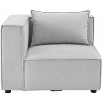 Juskys - Ecksofa Links Domas - modulares Sofa in Stoff Hellgrau - Wohnzimmer Couch mit Armlehne & Kissen - Modulsofa 130 kg belastbar - Wohnlandschaft von Juskys