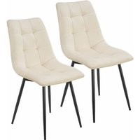 Juskys - Esszimmerstühle Blanca 2er Set - Samt Stühle gepolstert - Stuhl für Esszimmer, Küche & Wohnzimmer - modern, belastbar bis 120 kg Beige Juskys - Esszimmerstühle Blanca 2er Set - Samt Stühle gepolstert - Stuhl für Esszimmer, Küche & Wohnzimmer - modern, belastbar bis 120 kg Beige von Juskys