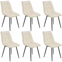 Esszimmerstühle Blanca 6er Set - Samt Stühle gepolstert - Stuhl für Esszimmer, Küche & Wohnzimmer - modern, belastbar bis 120 kg Beige - Juskys Esszimmerstühle Blanca 6er Set - Samt Stühle gepolstert - Stuhl für Esszimmer, Küche & Wohnzimmer - modern, belastbar bis 120 kg Beige - Juskys von Juskys