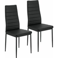 Esszimmerstühle Loja Stühle 2er Set Esszimmerstuhl - Küchenstühle mit Kunstleder Bezug - hohe Lehne stabiles Gestell - Stuhl in Schwarz - Juskys von Juskys