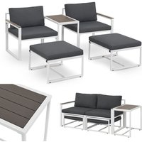 Gartenmöbel Sofa Set 5-teilig Bari mit Tisch & Polster - Metall Gartenlounge - Balkonmöbel klein - Outdoor Möbel Balkon Garten - Lounge Grau - Juskys Gartenmöbel Sofa Set 5-teilig Bari mit Tisch & Polster - Metall Gartenlounge - Balkonmöbel klein - Outdoor Möbel Balkon Garten - Lounge Grau - Juskys von Juskys