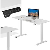 Höhenverstellbarer Schreibtisch 120x60cm – Elektrisch stufenlos verstellbar Bürotisch Sitz- & Stehtisch Speicherplatz Memory-Funktion - Weiß - Juskys von Juskys