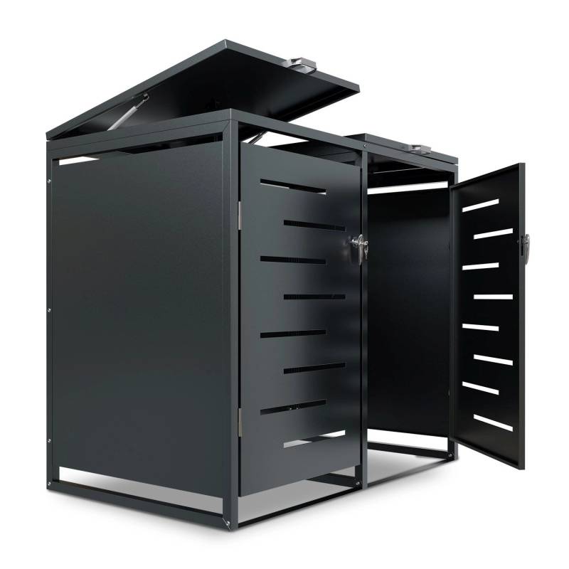 Juskys 2er Metall Mülltonnenbox Arel von Juskys