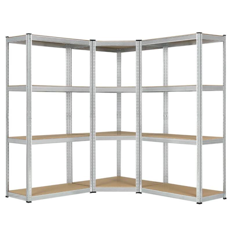 Juskys 3er Regalsystem 1 Corner und 2 Easy Insgesamt 12 Böden mit 960 kg Tragkraft von Juskys