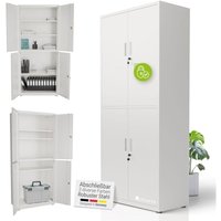 Juskys Aktenschrank aus Metall – 180x80x40 cm abschließbarer Büroschrank aus Stahl mit 2 Türen & 3 verstellbaren Einlegeböden, höhenverstellbare Füße Juskys Aktenschrank aus Metall – 180x80x40 cm abschließbarer Büroschrank aus Stahl mit 2 Türen & 3 verstellbaren Einlegeböden, höhenverstellbare Füße von Juskys