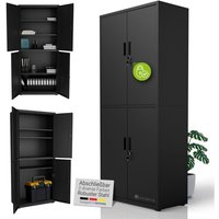 Juskys Aktenschrank aus Metall – 180x80x40 cm abschließbarer Büroschrank aus Stahl mit 2 Türen & 3 verstellbaren Einlegeböden, höhenverstellbare Füße Juskys Aktenschrank aus Metall – 180x80x40 cm abschließbarer Büroschrank aus Stahl mit 2 Türen & 3 verstellbaren Einlegeböden, höhenverstellbare Füße von Juskys