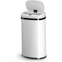 Juskys Automatik Mülleimer mit Sensor 60L - elektrischer Abfalleimer, Bewegungssensor, automatischer Deckel, wasserdicht, rechteckig, Küche - Weiß von Juskys