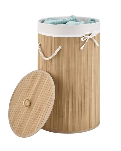 Juskys Bambus Wäschekorb Curly-Round Natur 55L - Hygienischer & Faltbarer Wäschekorb mit Deckel, Tragegriff & Wäschesack - Natürliche Bambus Optik Juskys Bambus Wäschekorb Curly-Round Natur 55L - Hygienischer & Faltbarer Wäschekorb mit Deckel, Tragegriff & Wäschesack - Natürliche Bambus Optik von Juskys