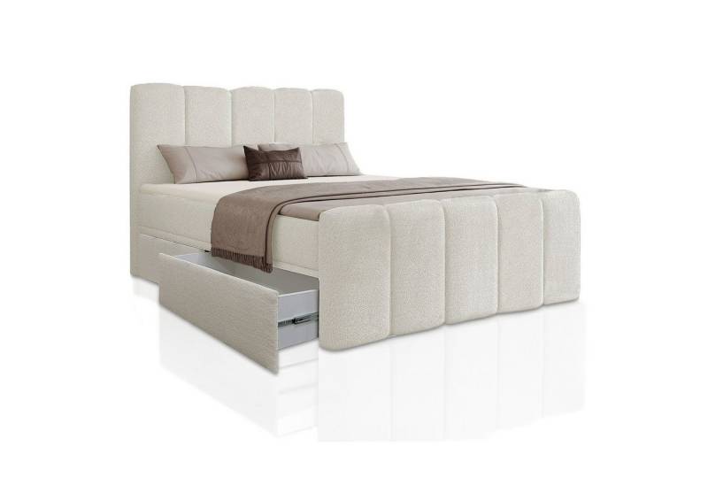 Juskys Boxspringbett Manitoba, Bett mit Federkernmatratze, Topper und Bettkasten mit zwei Schubladen Juskys Boxspringbett Manitoba, Bett mit Federkernmatratze, Topper und Bettkasten mit zwei Schubladen von Juskys