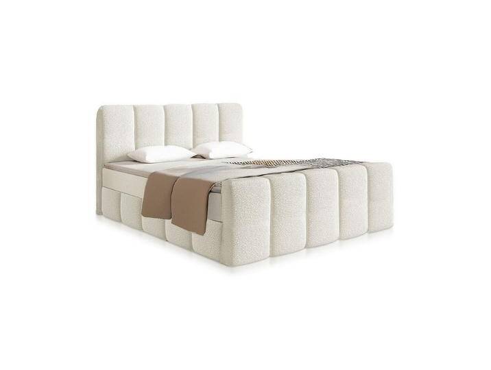 Juskys Boxspringbett Manitoba, Bett mit Federkernmatratze, Topper und gepolstertem Kopfteil, beige, Schubladen: 0 St., Creme Juskys Boxspringbett Manitoba, Bett mit Federkernmatratze, Topper und gepolstertem Kopfteil, beige, Schubladen: 0 St., Creme von Juskys