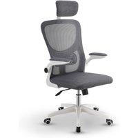 Juskys - Bürostuhl Baltimore mit Rollen & Armlehne - Schreibtischstuhl ergonomisch & höhenverstellbar - Stuhl für Arbeitszimmer - Drehstuhl - Grau Juskys - Bürostuhl Baltimore mit Rollen & Armlehne - Schreibtischstuhl ergonomisch & höhenverstellbar - Stuhl für Arbeitszimmer - Drehstuhl - Grau von Juskys