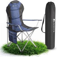 Juskys - Campingstuhl Lido mit Getränkehalter & Tasche - Camping Klappstuhl gepolstert - Faltstuhl Angelstuhl Strandstuhl Chair - Stuhl Blau von Juskys