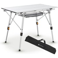 Campingtisch Picco - Aluminium Tisch 90 x 52 cm leicht, klappbar, höhenverstellbar - Camping, Garten - Outdoor Klapptisch - Gartentisch Silber von Juskys
